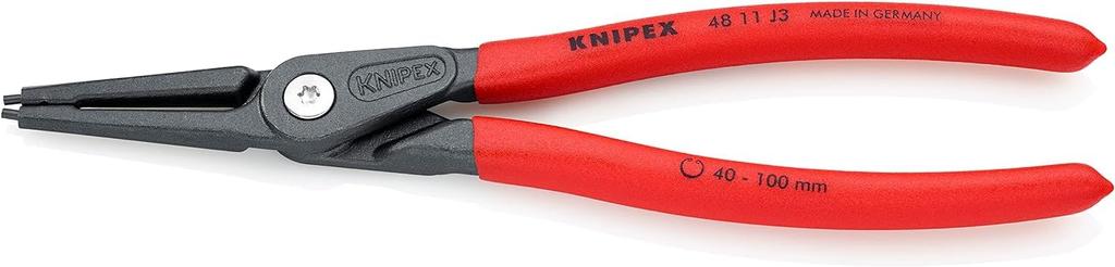 KNIPEX Precision Snap Ring Pliers for Orange 4811-J3-TJ Holes, Straight,