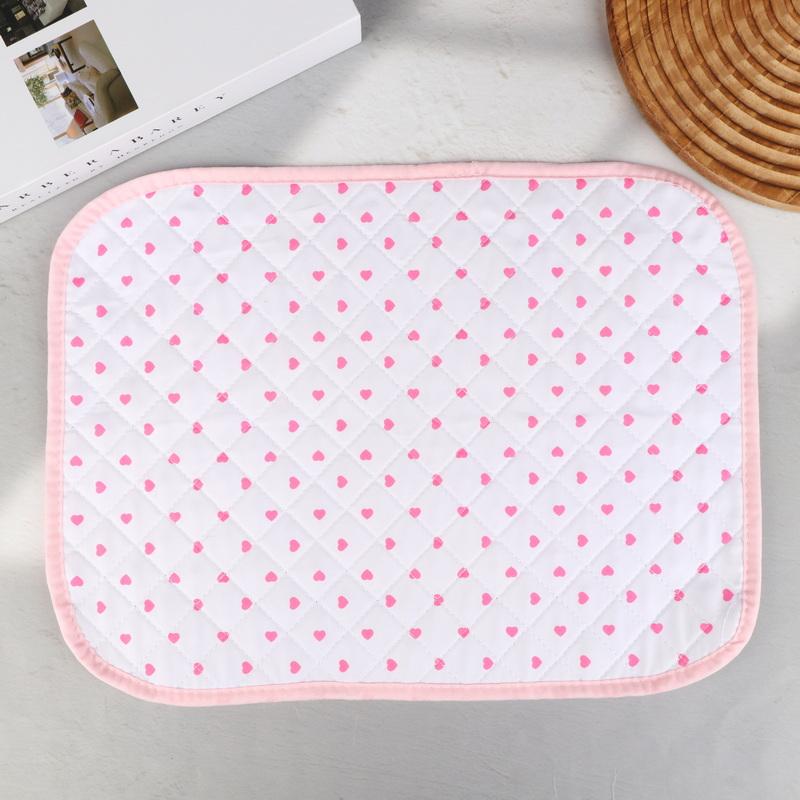 Ny Pink Love Quiltet Japansk Stil Gammel Bordskåner Dækkeserviet Ins Stil Skrivebord til Studerende Materiale Hjerteformet Bordskåner Sød