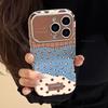 Retro Leopard Print Stitching Leather for IPhone17 for Apple 16promax Mobile Phone Case 15 Anti-fall 17 Advanced 12