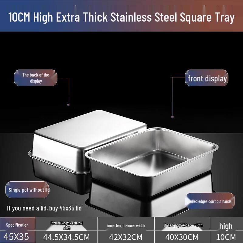 

Extra Large Stainless Steel 2/1 GN Food Pan