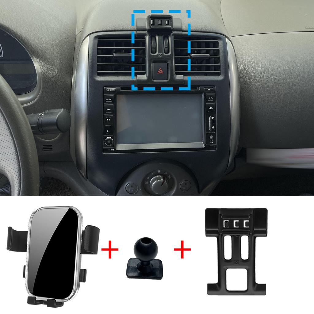 for Nissan Armrest Versa Sunny N17 2011 2012 2013 Car Mobile Phone Holder GPS Bracket Navigation Stand Auto Accessories
