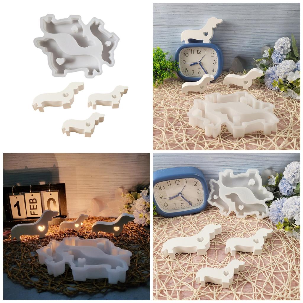 Dachshund Dog Silicone Molds for Epoxy Resin Candle Soap Making Chocolate Fondant Silicone Molds for Dessert Chocolate