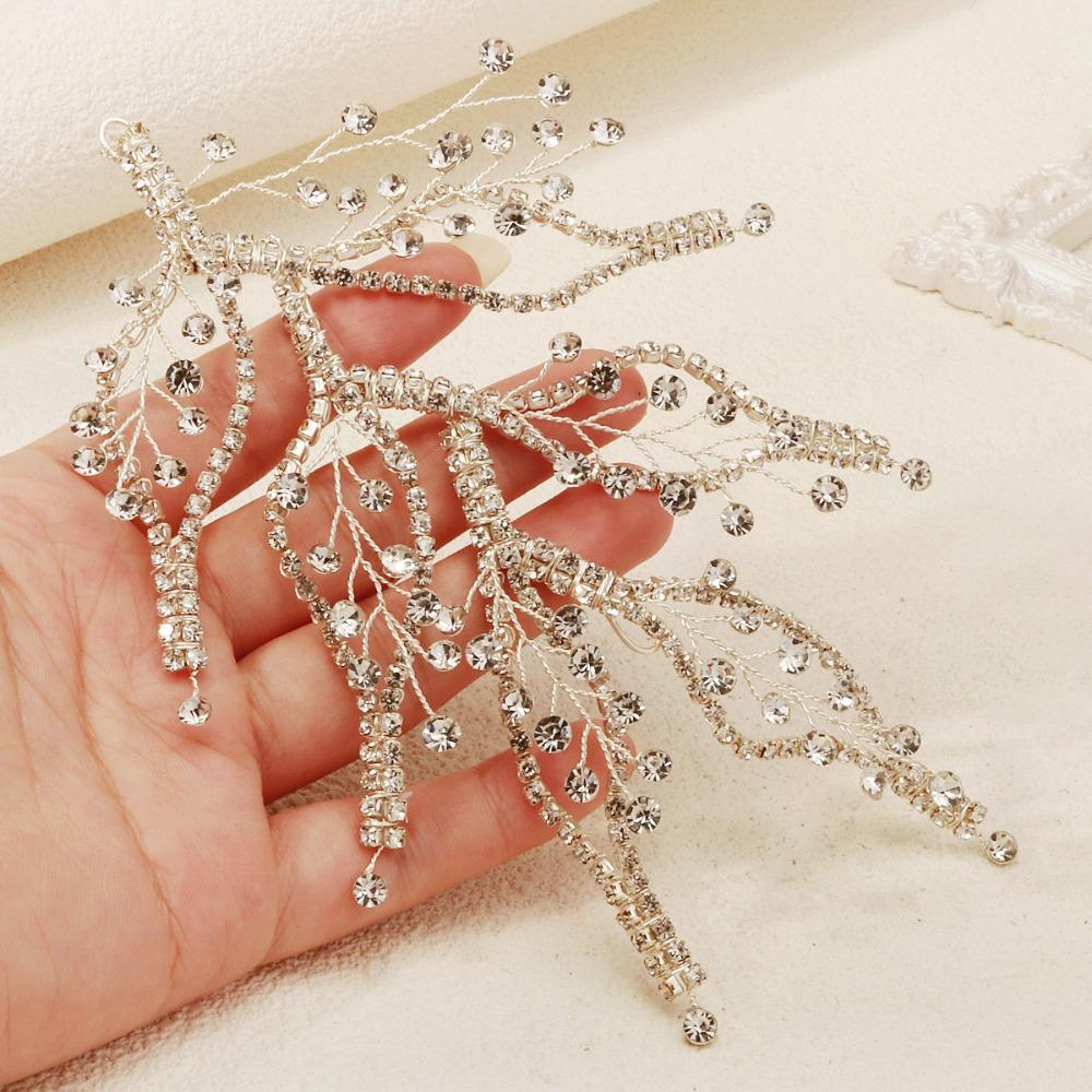 Crystal Bride Hairpin Branches Shape Wedding Headdress Fairy Bridal Hair Clip Hair Accessories