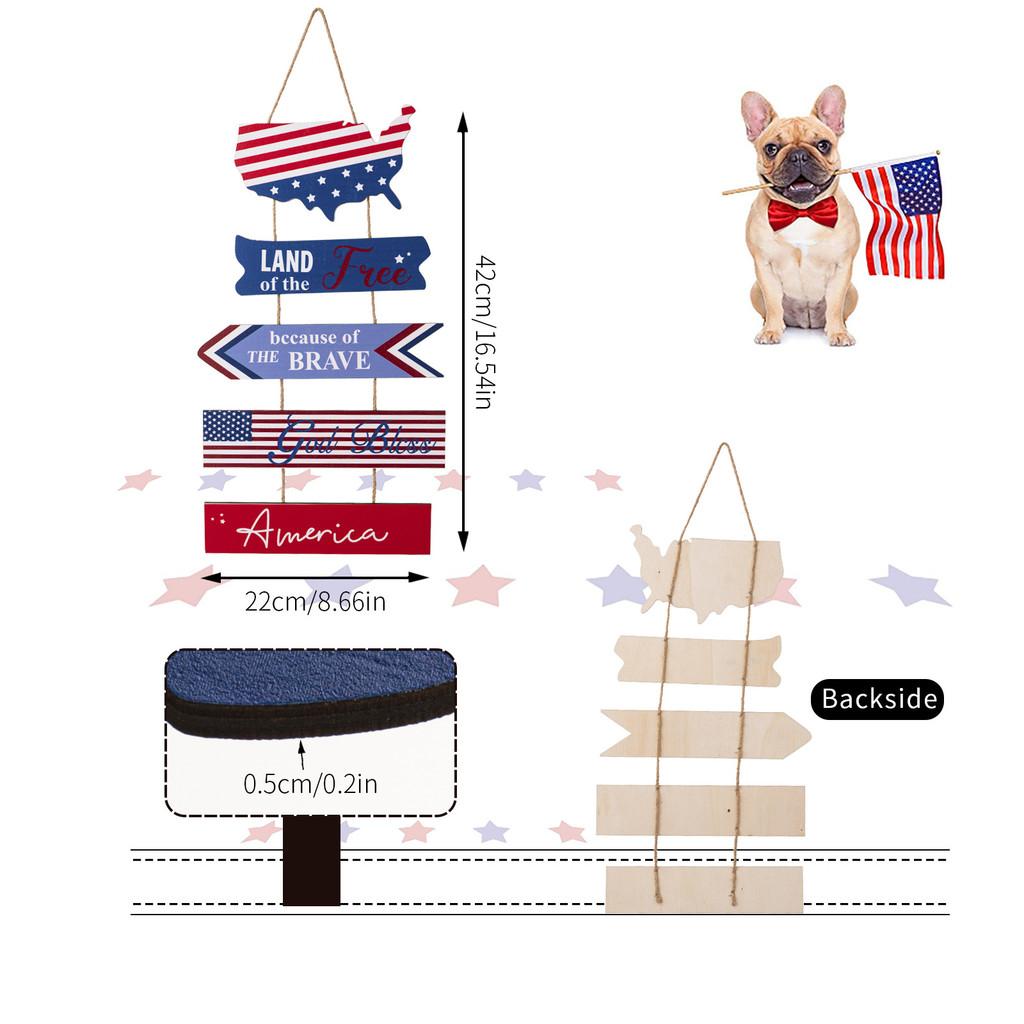 Day Independence Exclusive Wooden Hanging Decorations With Usa Flag Design Celebrations For