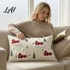 Festive Cushion Covers Christmas Cottage Cover Red Snowy House Pillowcase Decorative Cover Throw Pillow Case for Sofa Couch Farmhouse Home