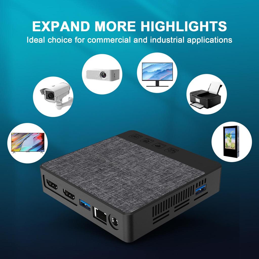 Mini PC, Mini stolní počítač s Windows 11, s procesorem Intel Gemini Lake N4000, 6G LPDDR4 64G EMMC, Podpora dvou monitorů, pro podnikání, domácí kancelář, rodinu