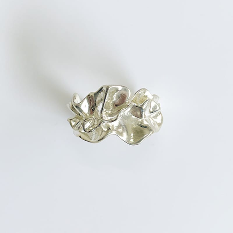 SOSOO 925 Silver Pleats Detail Ring