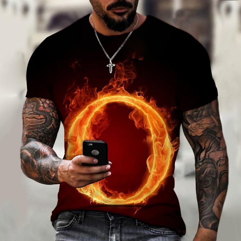 Fashionable Dazzling Starry Sky Pattern 3D Digital Printed Short Sleeved T-shirt for Men Women Shirt