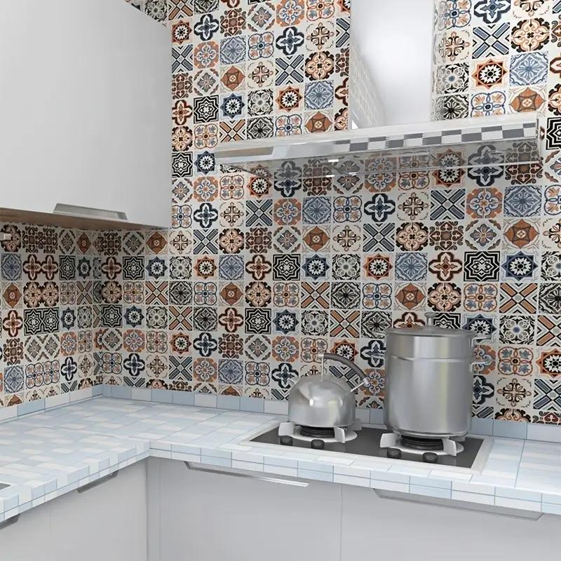40cm Oil Proof Kitchen Tile 3D Waterproof Vinyl Cabinet Wallpaper Furnitur Wall Stickers Self Adhesive Papel De Parede Bathroom