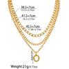 Individually Exaggerated Circular Pendant with Aluminum Chain, Multi-layer Layered Women's Necklace