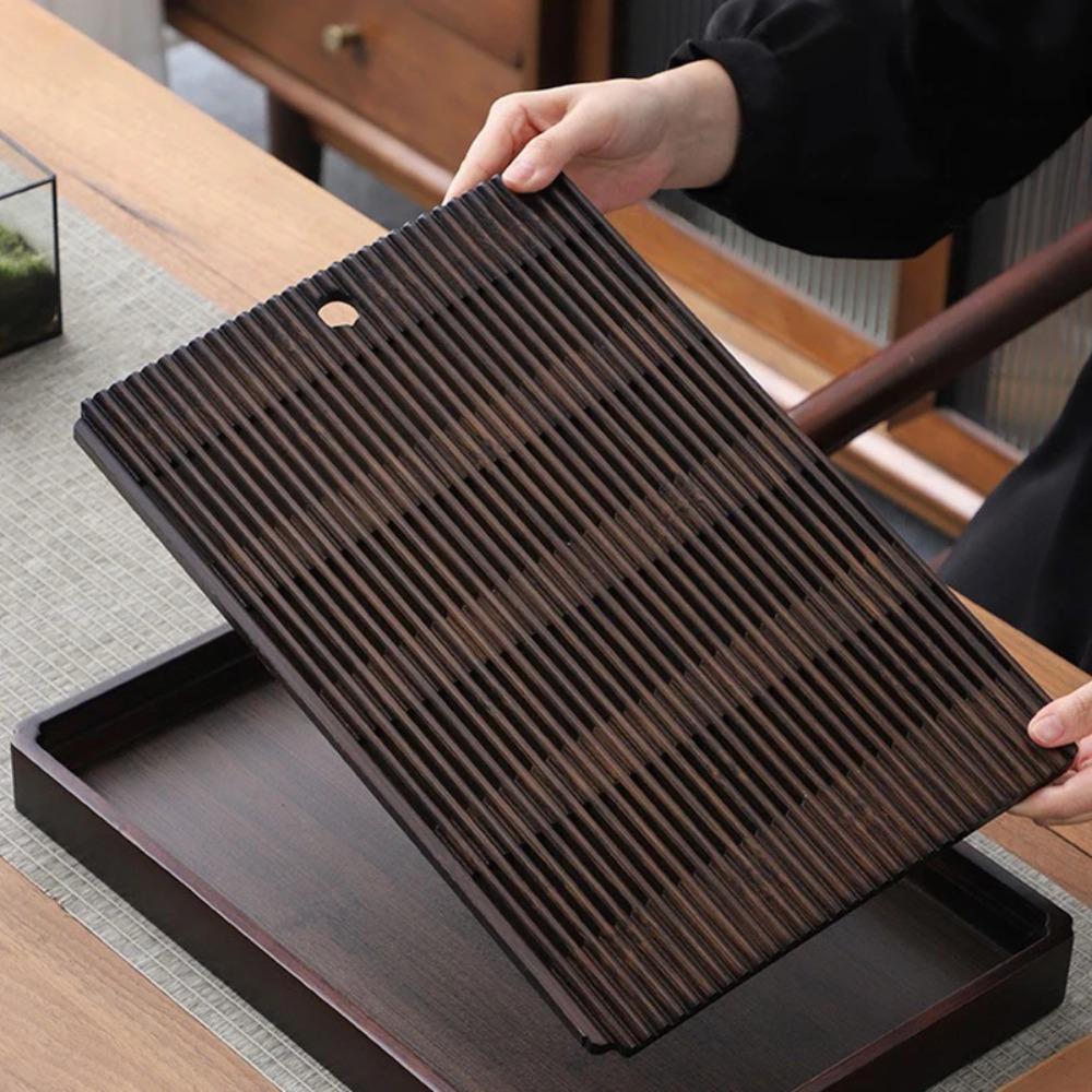 Rectangular Tea Tray Chinese Natural Bamboo Tea Tray Water Storage Kung Fu Tea Tray Saucer Reusable Tea Board Tea Storage Tray