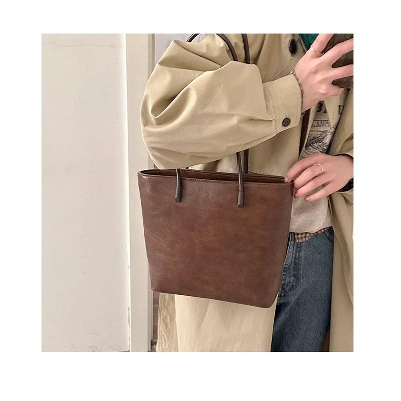 Winter Portable Commuter Bag Female Retro Simple Tote Bag Wild Large-capacity Shoulder Bag