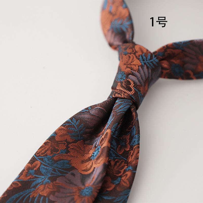 Retro Gentleman Style French 8Cm Men'S Tie, Dark Green Coffee Burgundy Stripe Occupation