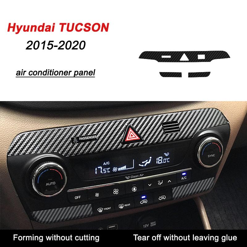 For Hyundai Tucson 2016-2021 Interior Central Control Panel Door Handle 5D Carbon Fiber Stickers Decals Car Styling Accessorie