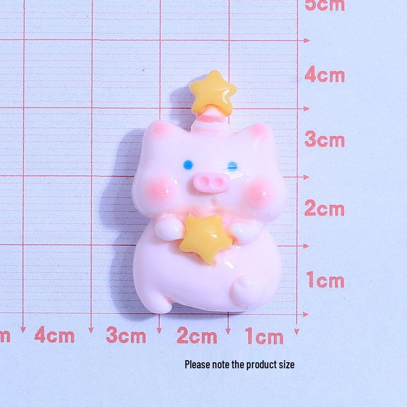 Soft Cute Goodnight Piggy Cartoon Handmade DIY Resin Ornament Accessories See Size Chart