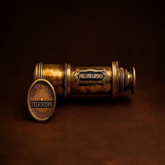 Handcrafted Brass Telescope 40.64 Cm High Magnification, Camouflage Finish Leather Cover Stargazing, Nautical, Outdoor