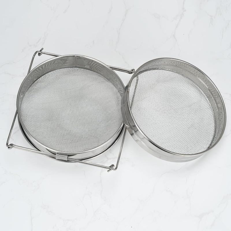 Double Layer Honey Filter Stainless Steel Ultra-fine Mesh Filter Belt with Adjustable Handle for Coarse  Fine Screen Collection