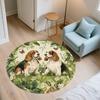Basset Hound and grass pattern round rug,Carpet Rug for Living Room Bedroom  Playroom ,Non-slip Floor Mat,Holiday Gifts and Birthday Gifts.