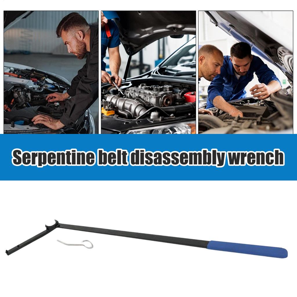 Car Repair Tool Serpentine Belt Tensioner Removal Tool Mini Pulley Wrench Pulley Disassembly Wrench Serpentine Belt Tool for Car