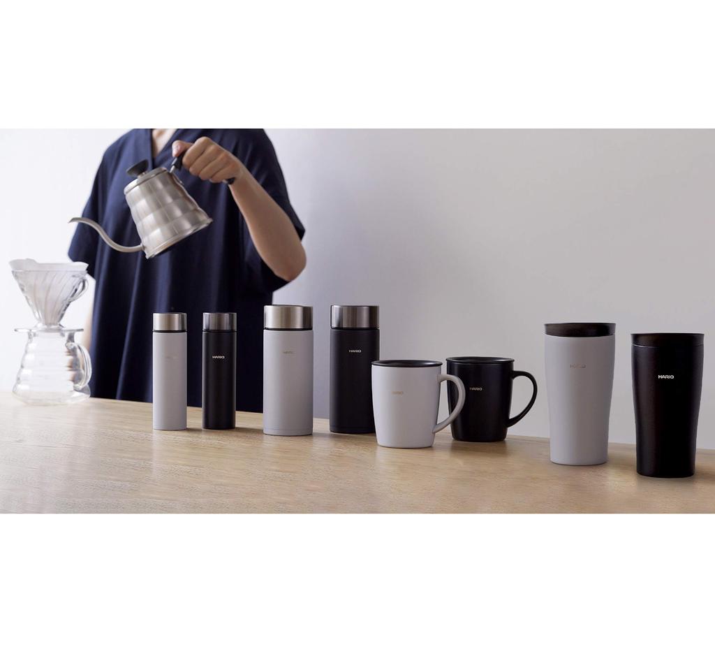 HARIO (Hario) Mug Bottle, Gray, 300ml, HARIO Insulated Mug with Lid, SMF-300-GR
