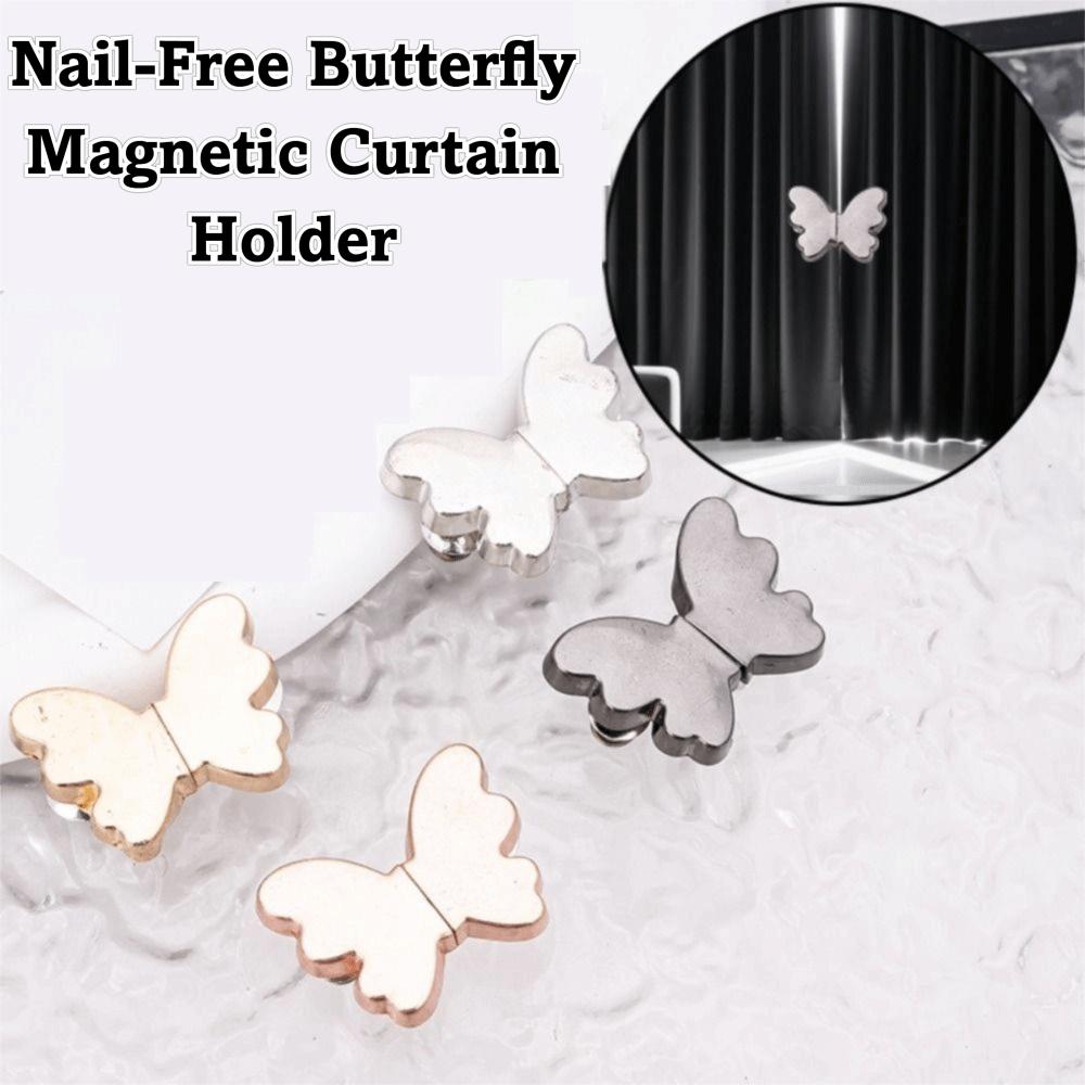 2Pcs Simple Nail-Free Magnetic Curtain Button Punch-free Drapery Clips Curtain Ties for Home