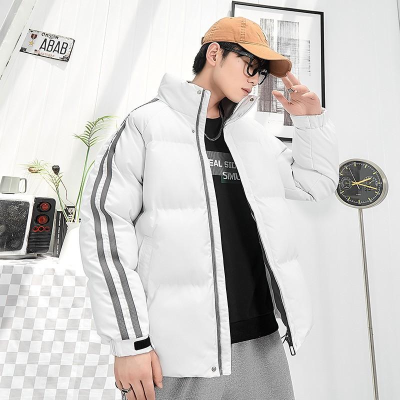 Mens Winter Cotton Jacket Unisex Thick Stand Collar Coat Casual Warm Outerwear Youth