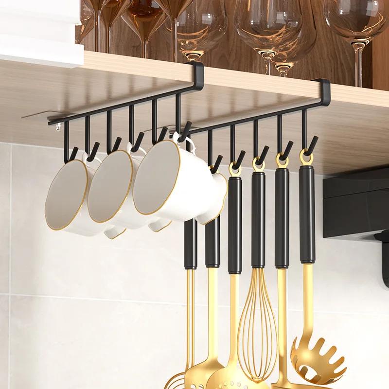 Stainless Steel Punch-Free Kitchen Rack Hanging Cabinet Lower Chopping Board Hanging Rack Tissue Rack Pot Cover Storage Tool