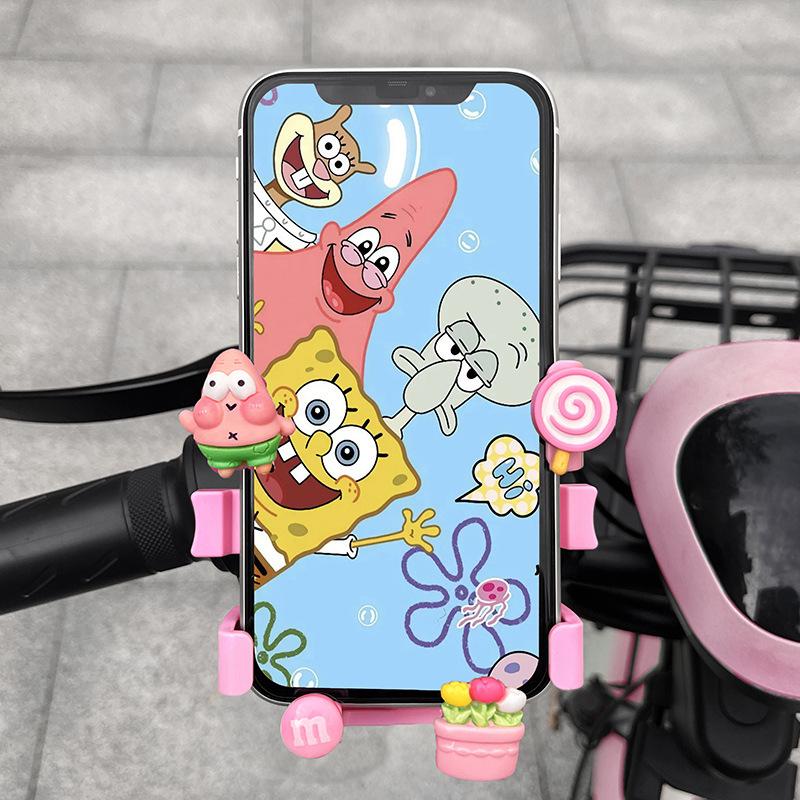 Cute Cartoon Shockproof Phone Holder for Bikes and Electric Vehicles - Ideal for Navigation and Delivery Riders