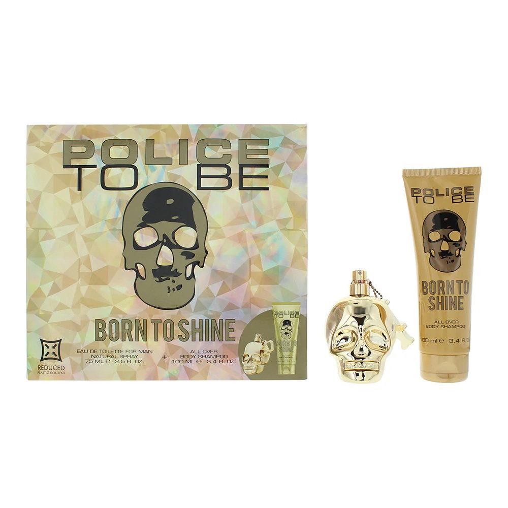 Set Polizia: To Be Born To Shine, Eau De Toilette, Per Uomo, 75 ml + To Be Born To Shine, Gel Doccia e Shampoo 2-in-1, 100 ml
