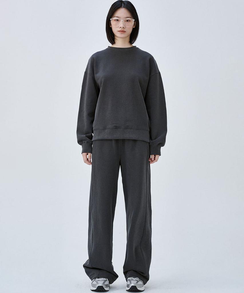 MALOUPE 2305 Pigment Barrel Fit Sweatpants (Dark Gray)
