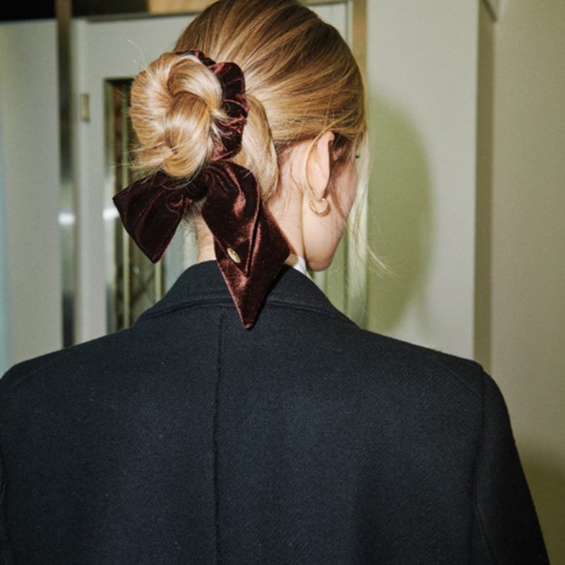 CARRY BARRETTE Ribbon Velvet Point scrunch