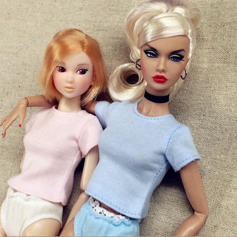 Pure Color Doll T-shirt for Blythe Doll Clothes Base Shirt Top Clothes For Azone Momoko Doll Clothes 1/6 Doll Accessories