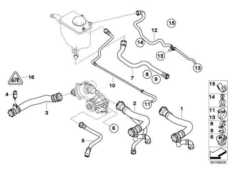 BMW 3 & 5 Series E46 Coolant Hose 17127520668 - Inlet Pipe for Heat Exchanger