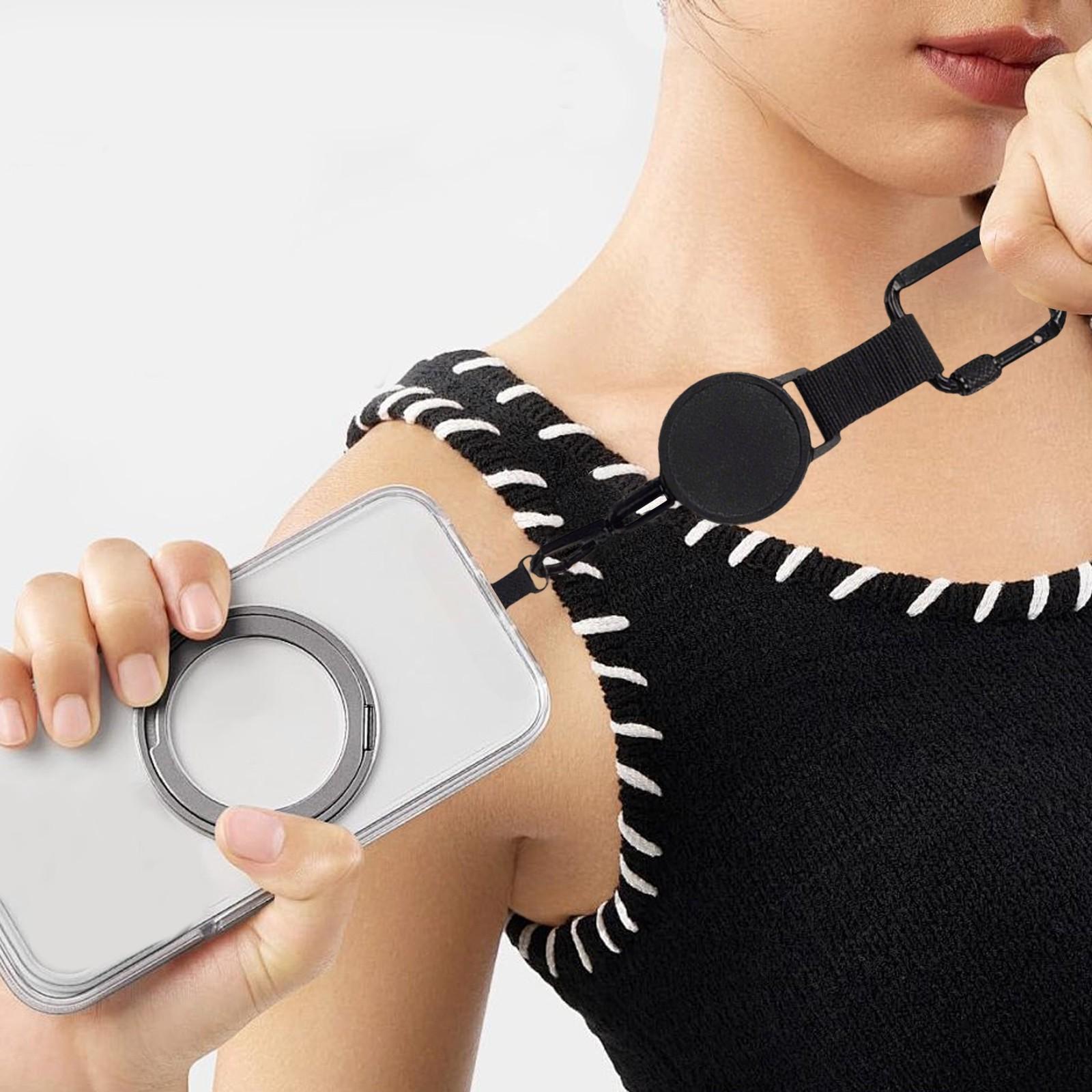 Nastro Retrattile Antifurto Per Telefono – Cinturino Universale Con Moschettone E Cavo In Acciaio 60 Cm, Ideale Per Esterni - copertina