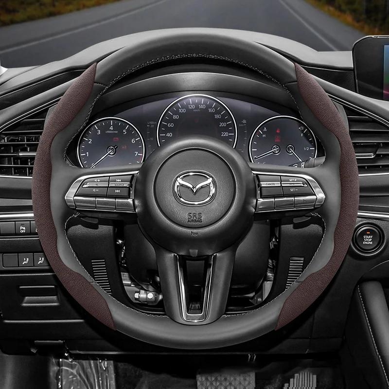 Geeignet für Mazda Anti-Rutsch-Schnalle Segmentierte Wildleder-Lenkradabdeckung Geeignet für 3 Cx5 62 Cx30 Cx3 6Gh 3Bk 6Gg 6ro 3Bm 3Bl