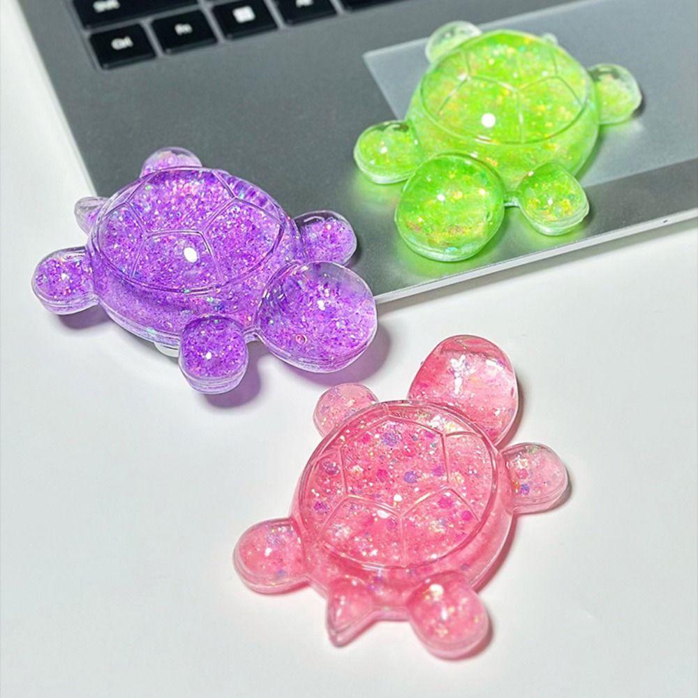 Flash Flowing Sand Candy Color Turtle Dolls Cute Turtle Small Ornament Cartoon Turtle Toy  Car Keys