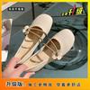 Retro Mary Jane shoes for women's summer wear 2025 new French soft-soled mid-heeled beanie shoes, small leather shoes for pregnant women