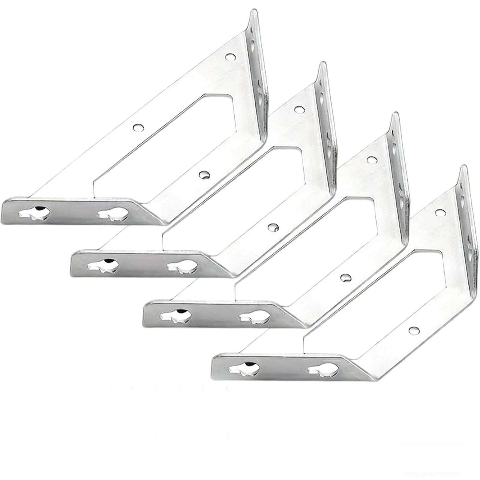 

2Pcs Stainless Steel Heavy Duty Corner Connectors For Wood Shelves Cabinets Tables One Size