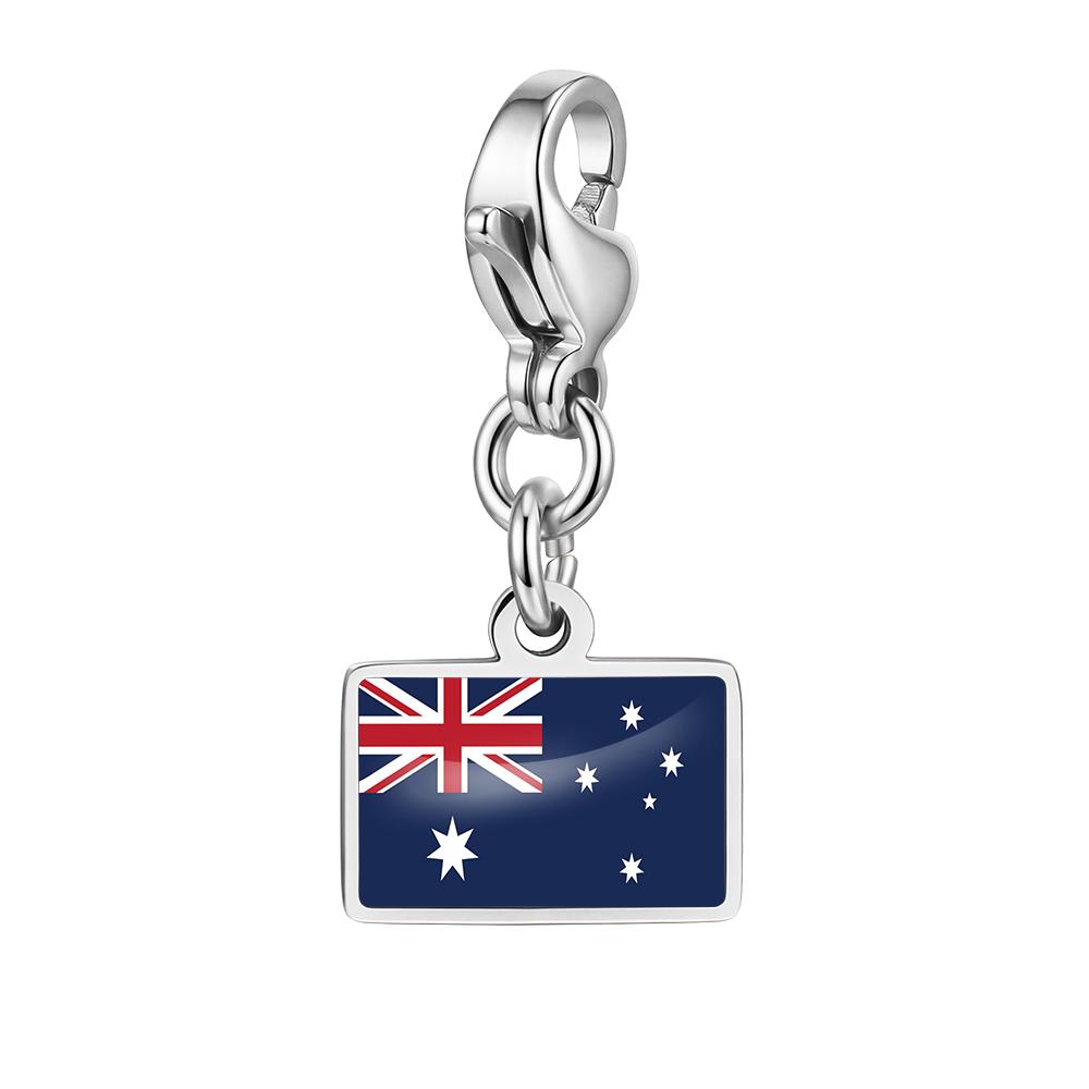 Silver Flag Pendant For Women Men DIY Making Flag Charm Bracelet Accessories Jewelry Neckalce
