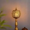 Vintage Iron Candle Holder Decor Tabletop Copper Lantern with Electronic Candle for Dining Room Thai Spa Retro Home Decor