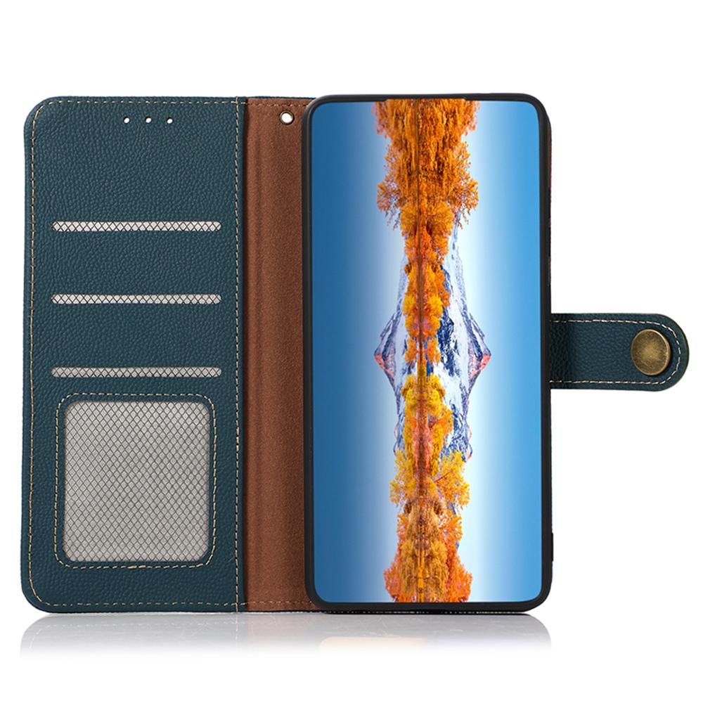 For Sony Xperia 5 VI Wallet Case Genuine Cow Leather Phone Cover RFID Blocking
