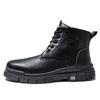 Men's Martin Boots High Top Work Shoes Casual Sneakers Men's Retro Outdoor Black Leather Boots Men's