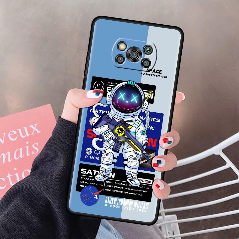 Case For Xiaomi Mi Poco X3 NFC X4 Pro F3 F4 GT M4 M3 F1 C40 11 Lite 11T Soft Silicone Funda Phone Cover Fashion Cool Astronaut