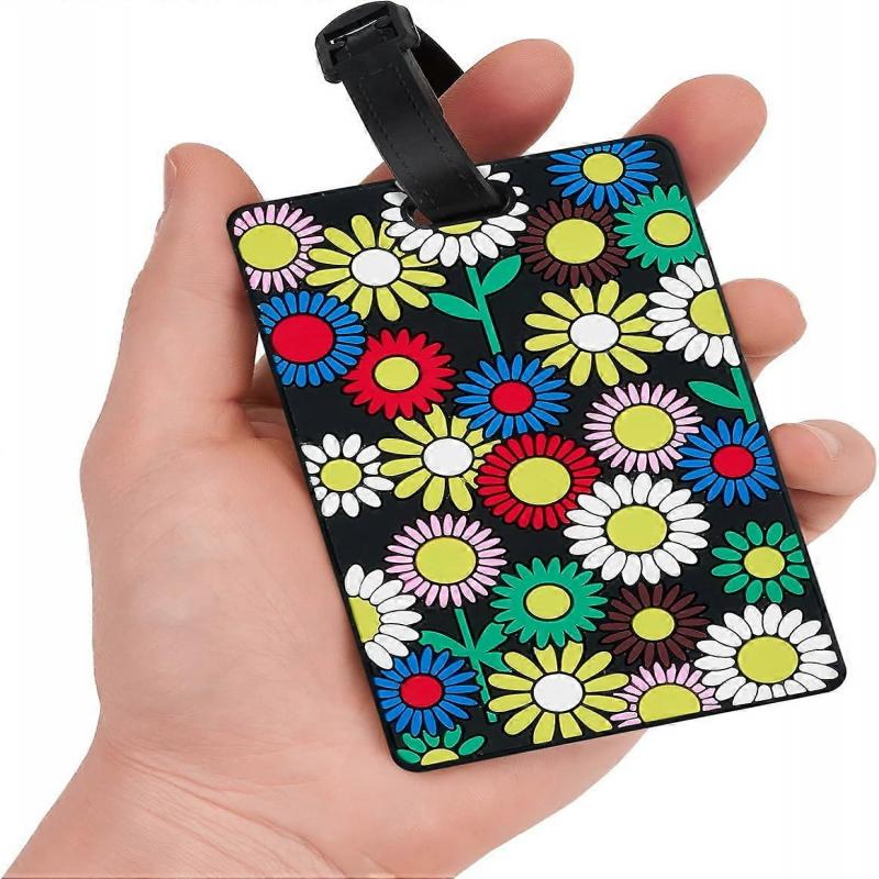 Luggage Tags Pack of Two,Baggage Tags Suitcase ID Labels Business Card Holder/Travel ID Bag Tag(Sun Flower)