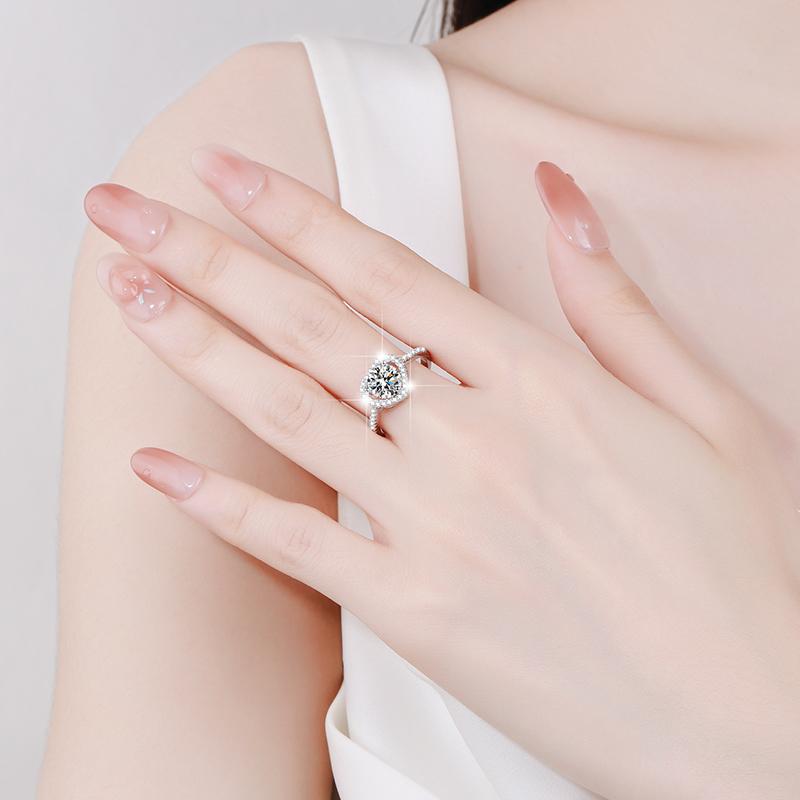 Price Ring Heart Shape GRA Certificate S925 Sterling Silver 1Ct VVS1 Moissanite Engagement Ring for Women