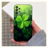 Clover Plant Four Leaf Case For Samsung S21,S20,S10,Plus,S9,S22,S25,Ultra,S24,S23,FE,Lite,Soft Silicone Black