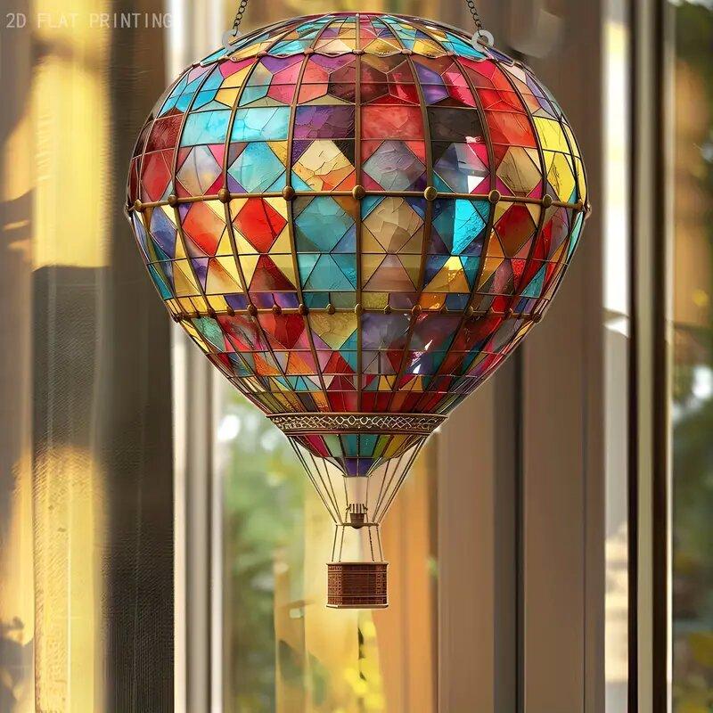 1Pc 2D Acrylic  Air Balloon Light-Collecting Device Flower Window Pendant Garden Home Decoration