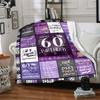 Happy 60Th Birthday Tree Multi-purpose Blanket Soft Warm Cozy Throw For Sofa Couch Office Bed Picnics for All Occasions Modern Style Accessory Y15