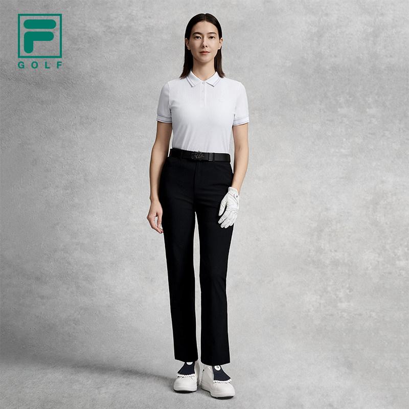 Fila Golf Series Fashion Simple Sports Comfortable Knitted Short Sleeve Polo Shirt Women Tops Jade-White A11W625109FWT