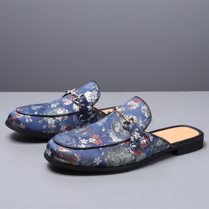 New Men's Tassels Half Slippers Suede Leather Shoes Male Casual Mules Moccasins Breathable Loafers Zapatos Hombre